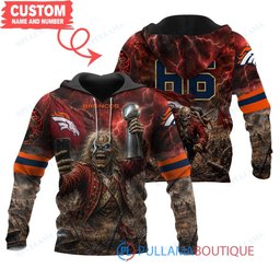 Denver Broncos Iron Maiden Eddie The Trooper Champion with Super Bowl Trophy Custom Hoodie