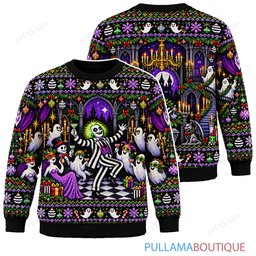Beetlejuice Haunted Christmas Ballroom ugly christmas sweater