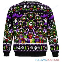 Beetlejuice Haunted Holiday Carnival ugly christmas sweater