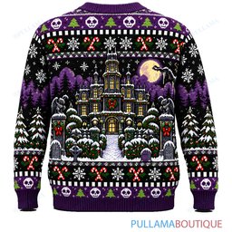 Beetlejuice Haunted Christmas Mansion ugly christmas sweater
