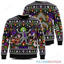 Beetlejuice Ghost Christmas Orchestra ugly christmas sweater