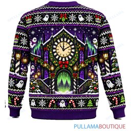 Beetlejuice Christmas Clock Tower ugly christmas sweater