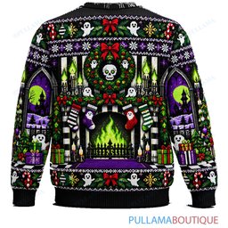 Beetlejuice Christmas Gift Throne ugly christmas sweater
