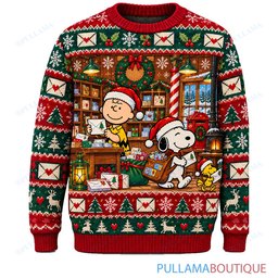 Snoopy Joe Cool Letters To Santa Post Office ugly christmas sweater