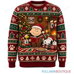 Snoopy Joe Cool Cozy Christmas Living Room ugly christmas sweater