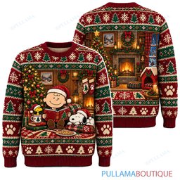 Snoopy Joe Cool Cozy Christmas Living Room ugly christmas sweater