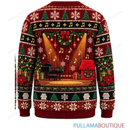 Snoopy Joe Cool Christmas Jazz Stage ugly christmas sweater