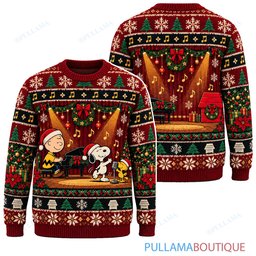 Snoopy Joe Cool Christmas Jazz Stage ugly christmas sweater