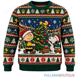 Snoopy Joe Cool Christmas Tree Lot Adventure ugly christmas sweater
