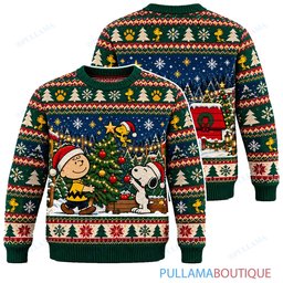 Snoopy Joe Cool Christmas Tree Lot Adventure ugly christmas sweater