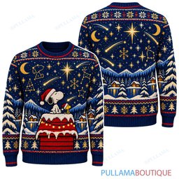 Snoopy Joe Cool Celestial Christmas Eve ugly christmas sweater