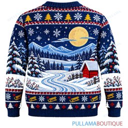 Snoopy Joe Cool Snow Day Sledding Club ugly christmas sweater