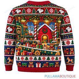 Snoopy Joe Cool North Pole Toy Workshop ugly christmas sweater