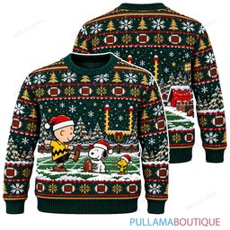 Snoopy Joe Cool Christmas Football Field ugly christmas sweater