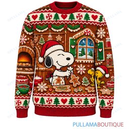 Snoopy Joe Cool Gingerbread Bakery ugly christmas sweater