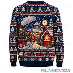 Snoopy Joe Cool Christmas Railway Station ugly christmas sweater