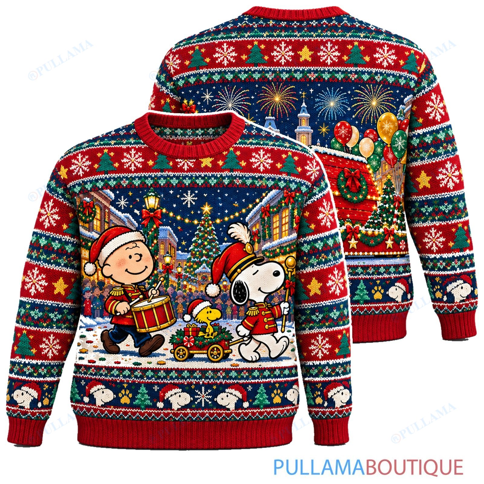 Snoopy Joe Cool Holiday Parade Downtown ugly christmas sweater