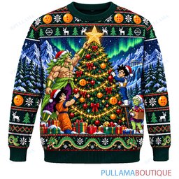 Son Goku Dragon Ball Broly Mountain Christmas ugly christmas sweater