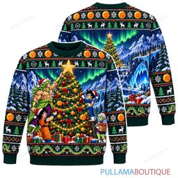 Son Goku Dragon Ball Broly Mountain Christmas ugly christmas sweater