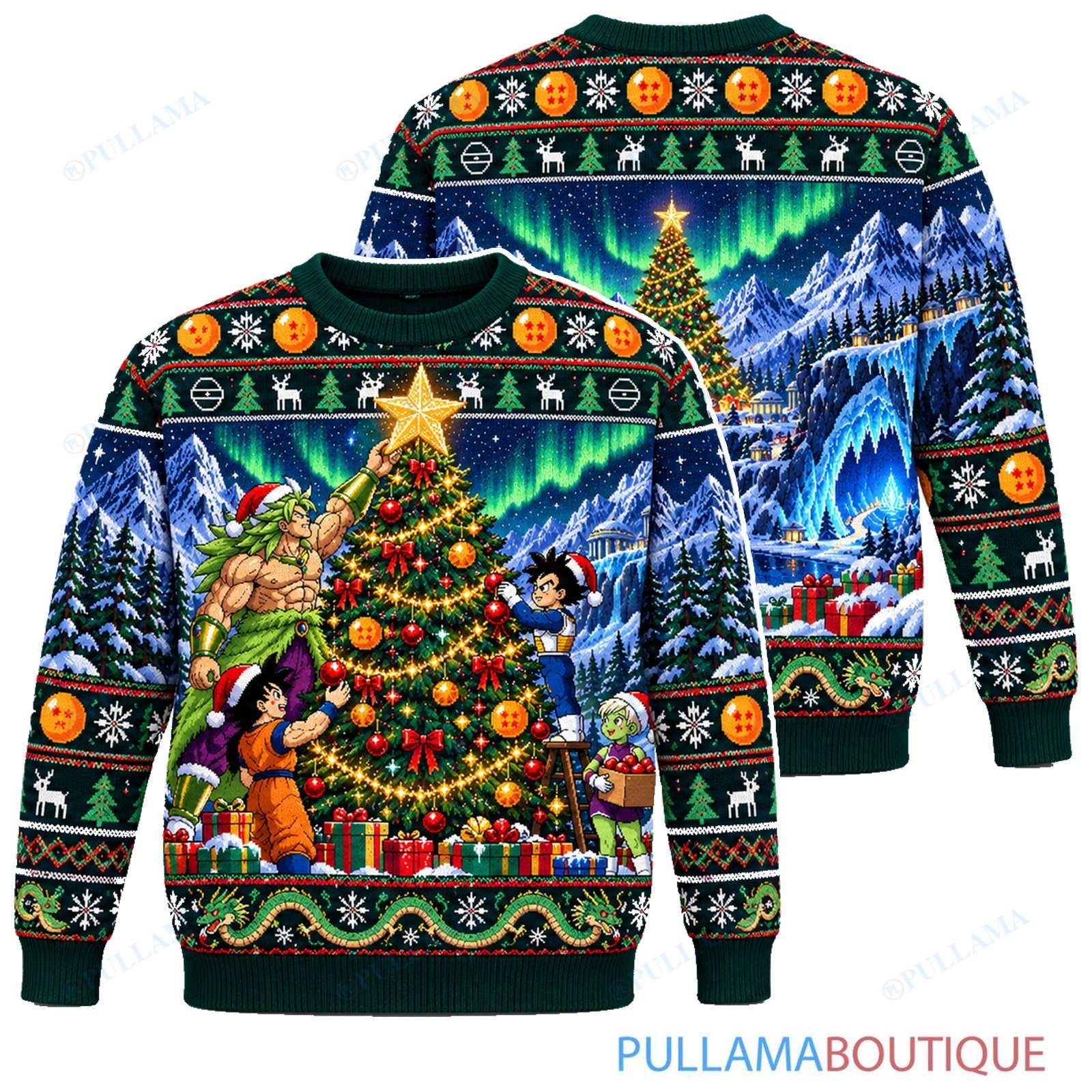 Son Goku Dragon Ball Broly Mountain Christmas ugly christmas sweater