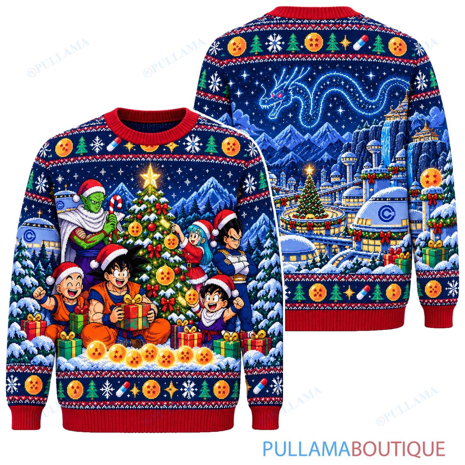 Son Goku Dragon Ball Pixel Christmas ugly christmas sweater