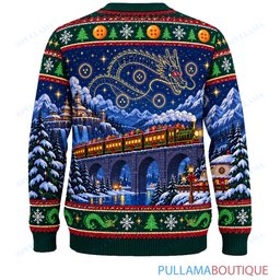 Son Goku Dragon Ball Dragon Express Holiday Train ugly christmas sweater