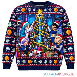 Son Goku Dragon Ball Bulma Holiday Lab ugly christmas sweater