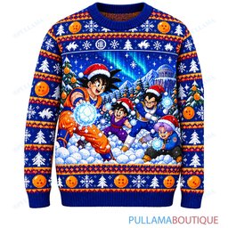 Son Goku Dragon Ball Saiyan Snow Battle ugly christmas sweater