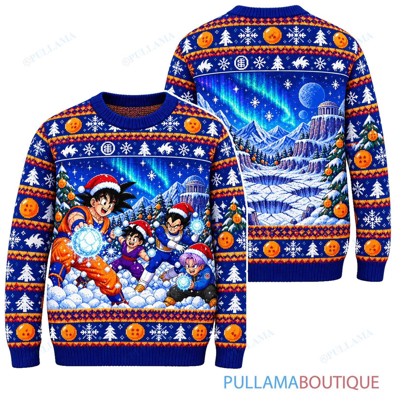 Son Goku Dragon Ball Saiyan Snow Battle ugly christmas sweater