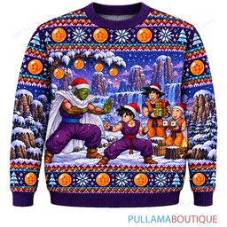 Son Goku Dragon Ball Piccolo Gohan Winter Training ugly christmas sweater
