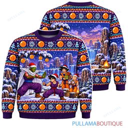 Son Goku Dragon Ball Piccolo Gohan Winter Training ugly christmas sweater