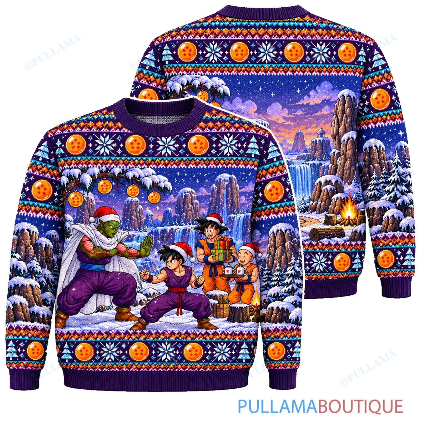 Son Goku Dragon Ball Piccolo Gohan Winter Training ugly christmas sweater