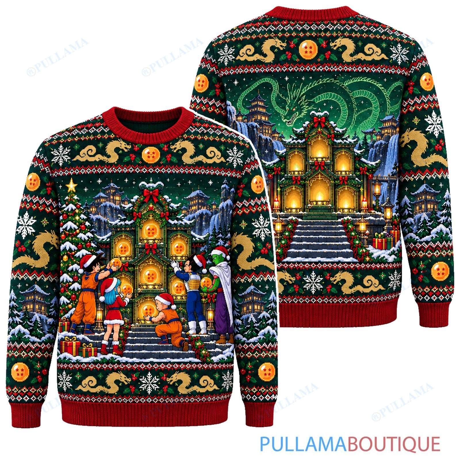 Son Goku Dragon Ball Seven Dragon Balls Advent Shrine ugly christmas sweater