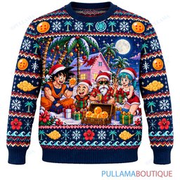 Son Goku Dragon Ball Kame House Christmas ugly christmas sweater