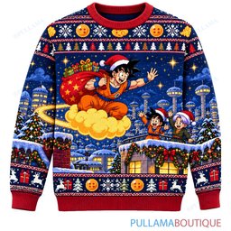 Son Goku Dragon Ball Santa Goku Delivery ugly christmas sweater