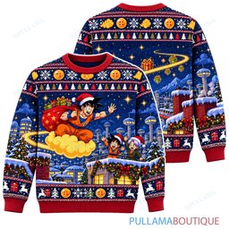 Son Goku Dragon Ball Santa Goku Delivery ugly christmas sweater