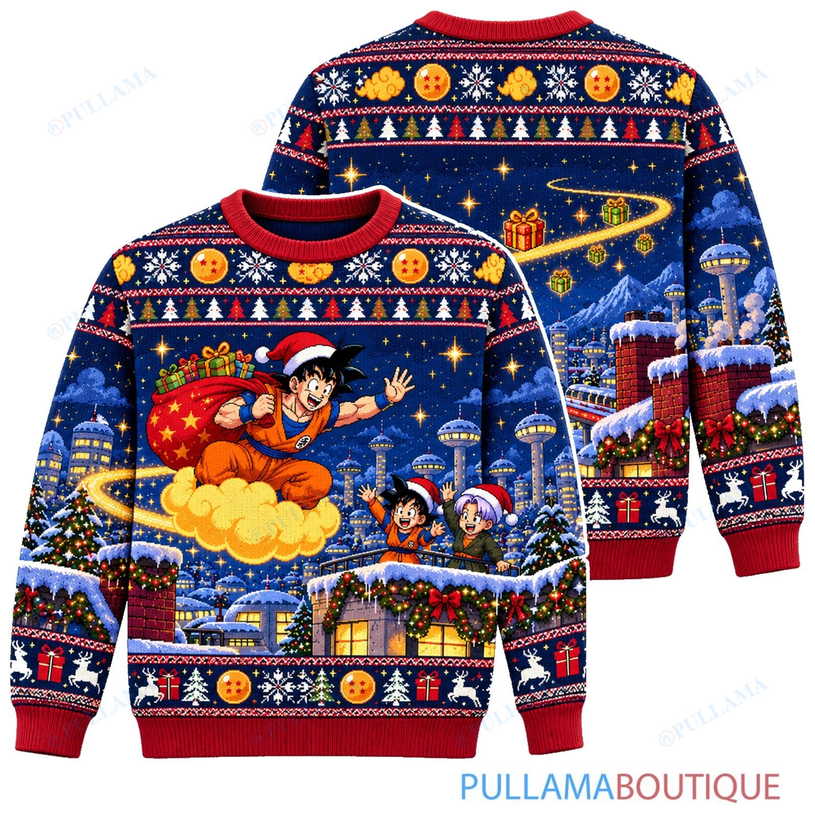 Son Goku Dragon Ball Santa Goku Delivery ugly christmas sweater
