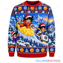 Son Goku Dragon Ball Goku Vegeta Snow Race ugly christmas sweater