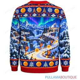 Son Goku Dragon Ball Goku Vegeta Snow Race ugly christmas sweater