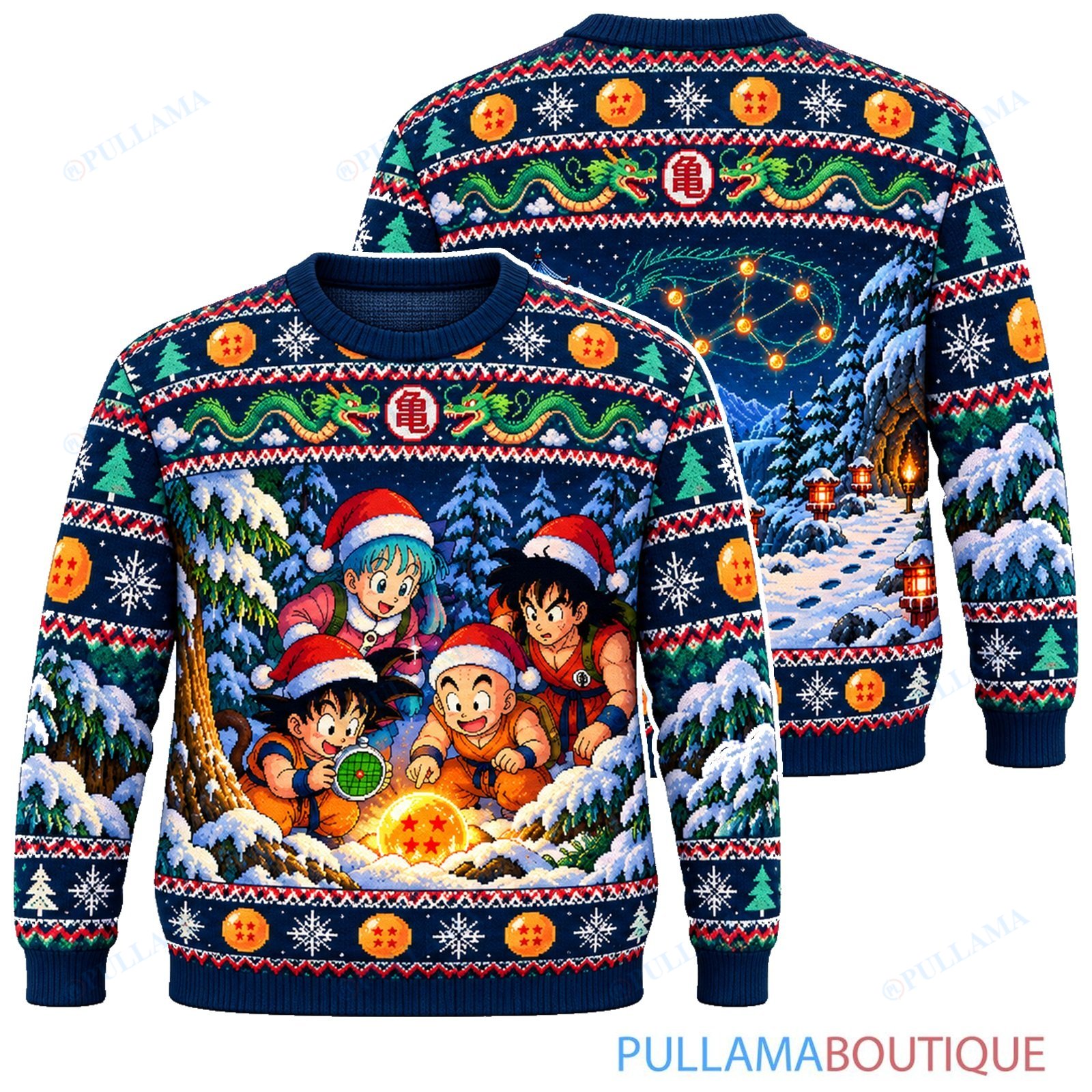 Son Goku Dragon Ball Dragon Radar Treasure Hunt ugly christmas sweater