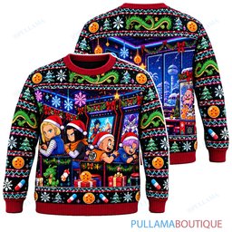 Son Goku Dragon Ball Android Holiday Arcade ugly christmas sweater