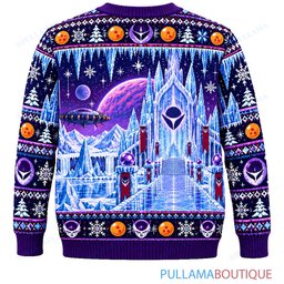 Son Goku Dragon Ball Frieza Ice Palace Christmas ugly christmas sweater