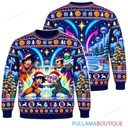 Son Goku Dragon Ball Fusion Dance Holiday ugly christmas sweater