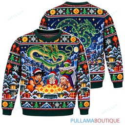 Son Goku Dragon Ball Shenron Wish Night ugly christmas sweater