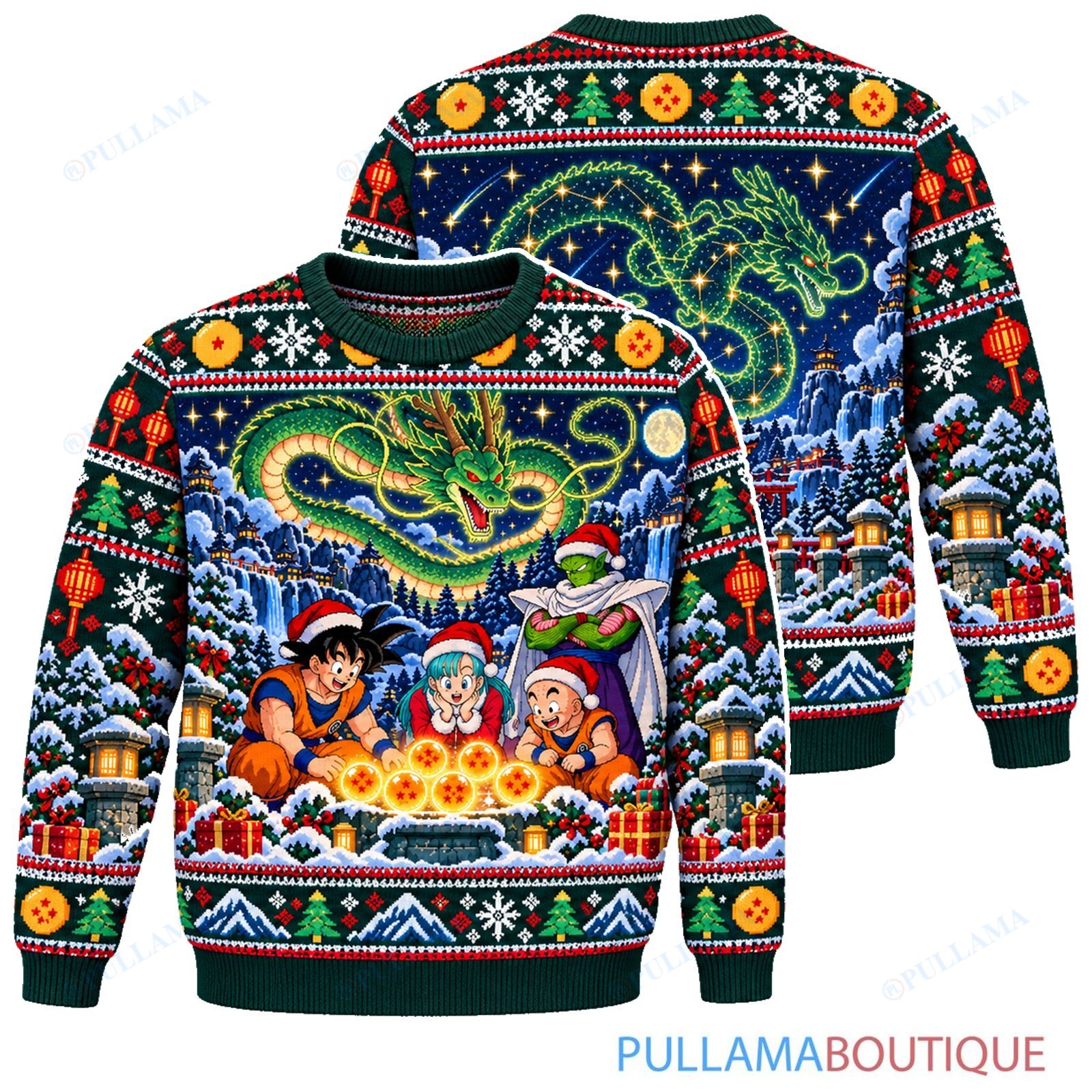 Son Goku Dragon Ball Shenron Wish Night ugly christmas sweater