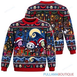 Jack Skellington Trick Or Treaters Gift Workshop ugly christmas sweater