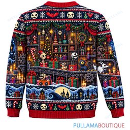 Jack Skellington Trick Or Treaters Gift Workshop ugly christmas sweater