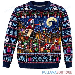 Jack Skellington Pumpkin King Gift Factory ugly christmas sweater