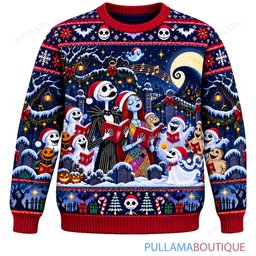 Jack Skellington Graveyard Carolers ugly christmas sweater