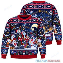 Jack Skellington Graveyard Carolers ugly christmas sweater